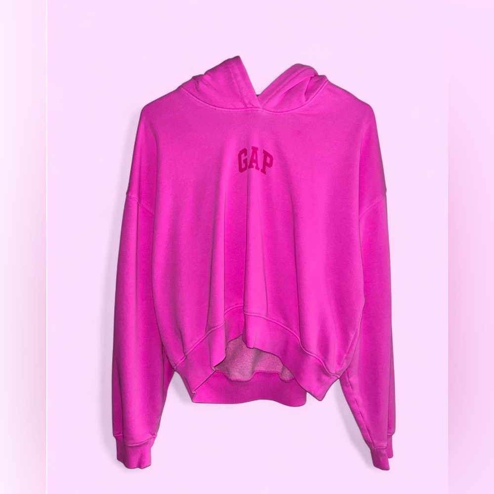 Gap Vintage Soft Cropped Hoodie in Pink